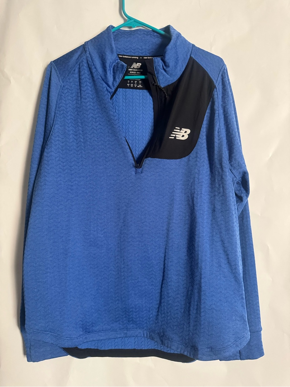 New Balance Men's Royal Blue Quarter-Zip Performance Pullover with Black Panel
